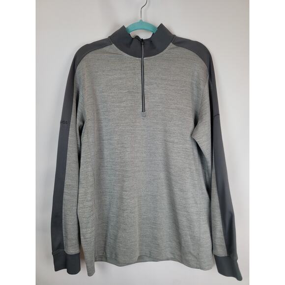 Nike Golf Mens Pullover Mock Neck Dri-Fit 1/4 Zip Sweatshirt Heather Gray Size L - Picture 1 of 13